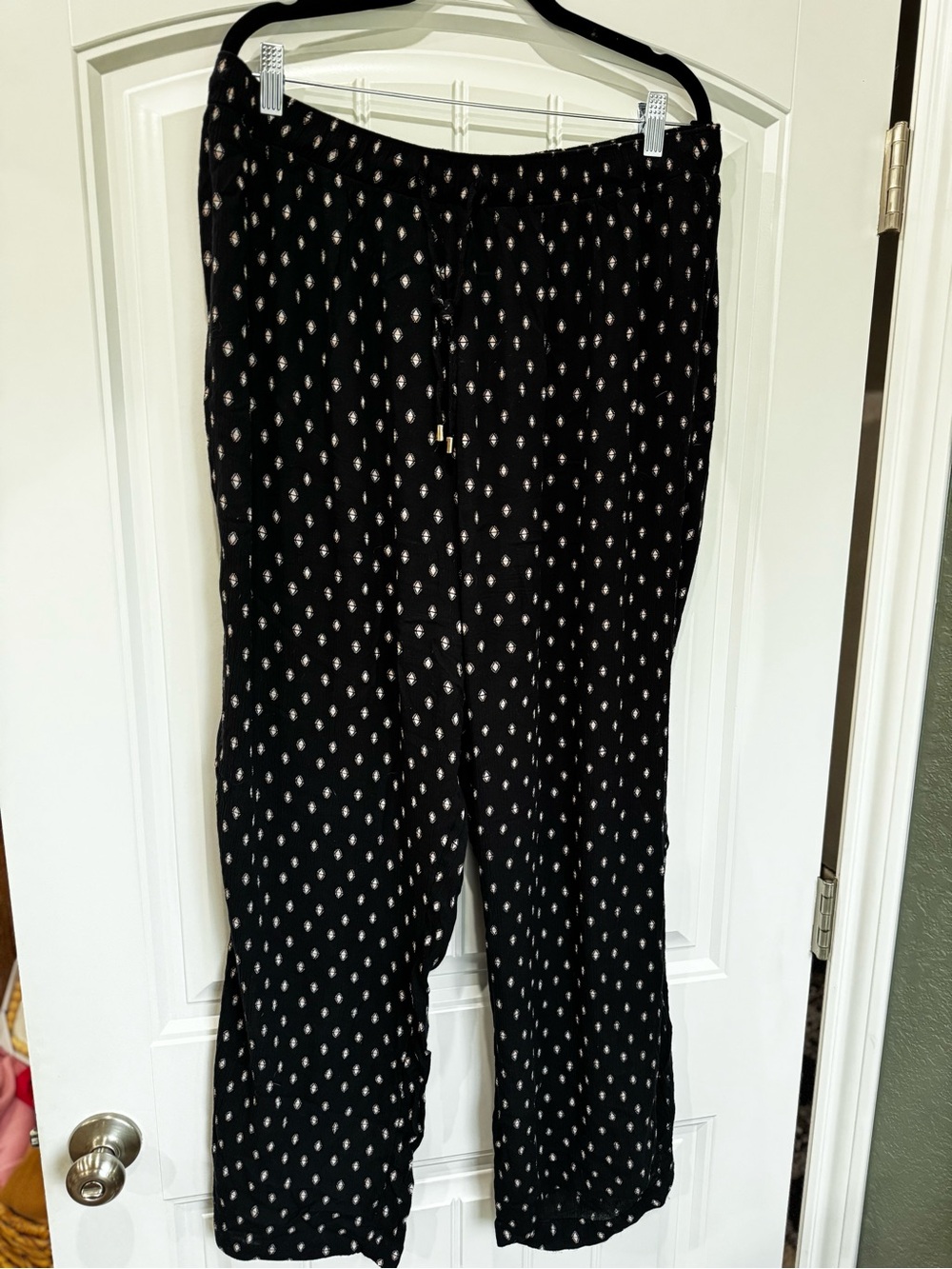 Old Navy Swim Cover Up Pants XL Black Geometric Beach Resort Wide Leg